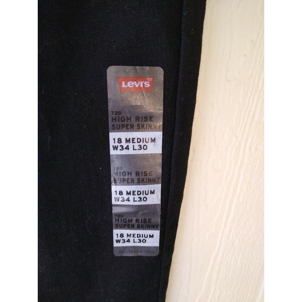 Levi's 720 Women's 18 MED High-Rise Super Skinny Jeans Black NWT - Picture 5 of 8